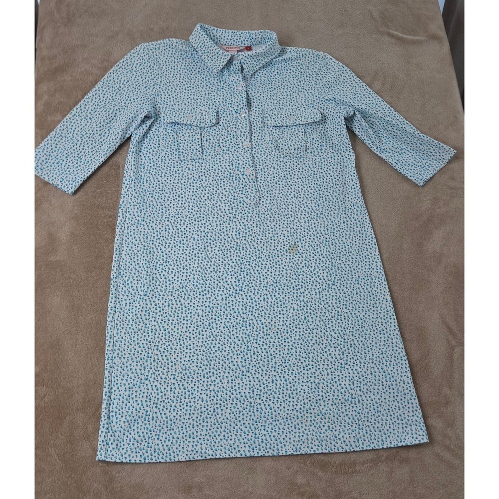 Persifor Performance Polo Shirt womens Medium 3/4 AOP Print blue Stretch S/S